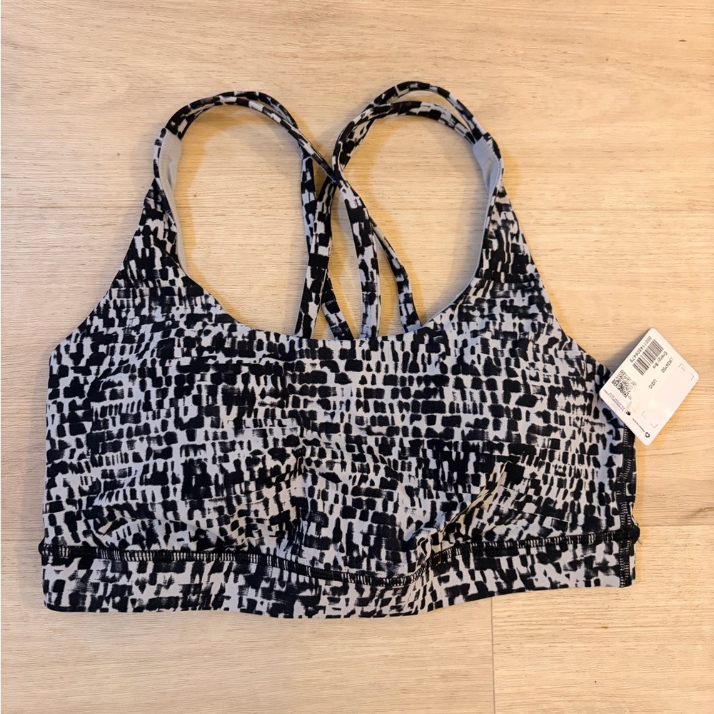 Lululemon Black and Gray Patterned Energy Bra